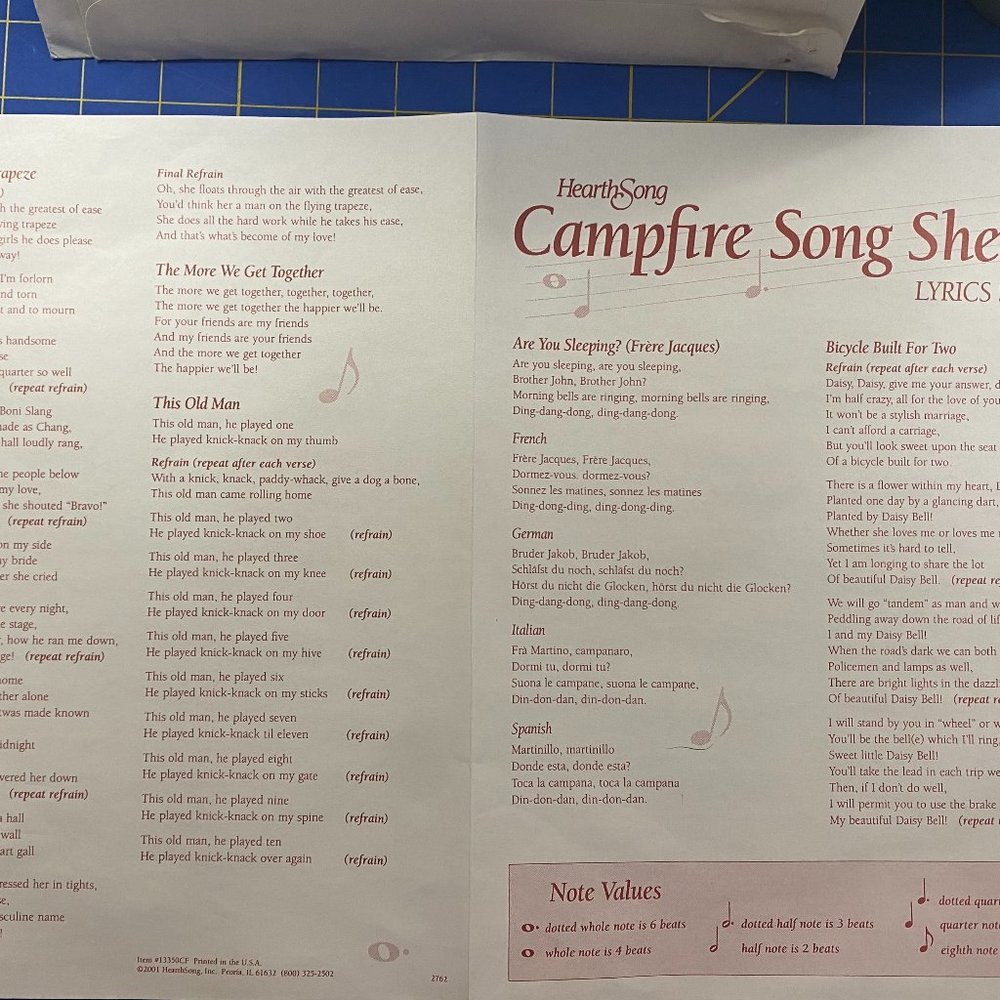 Campfire Songs Sheets - Hearth Song